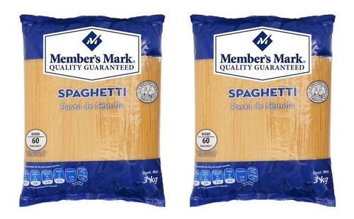 2 Paquetes Pasta Spaguetti Members Mark 3 Kg C/u
