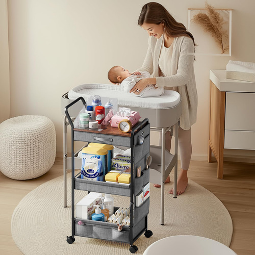 Carrito Organizador De Pañales Tipo Bb, Carro Utilitario Con