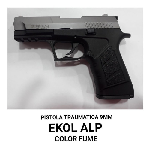 Pistola Ekol Alp Color Fume Traumatica 9mm +50 Tiros 