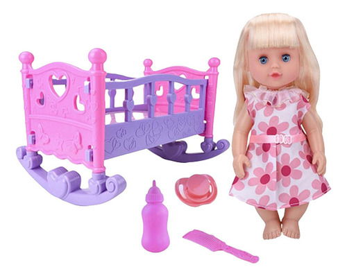 Baby Doll Rocking Bed Toy Cuna Regalo Juego De Roles Mi