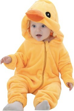 Imagen 1 de 2 de Suave Buzo Disfraz Plush Bebé Pato Amarillo Largo 100cm Aprx