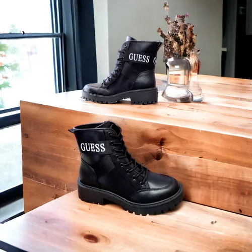 Bota Guess Original Combate Negro Mujer + Envío Gratis