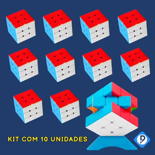 Kit 10 Unid Cubo Mágico Dado Profissional Interativo 3x3x3