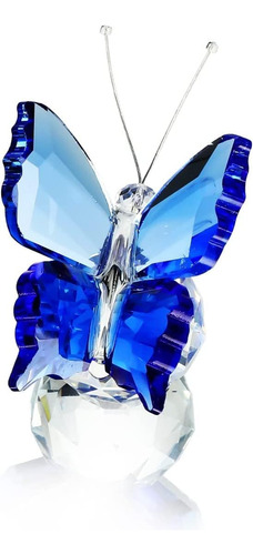 H & D Crystal Flying Butterfly With Crystal Ball Base F...