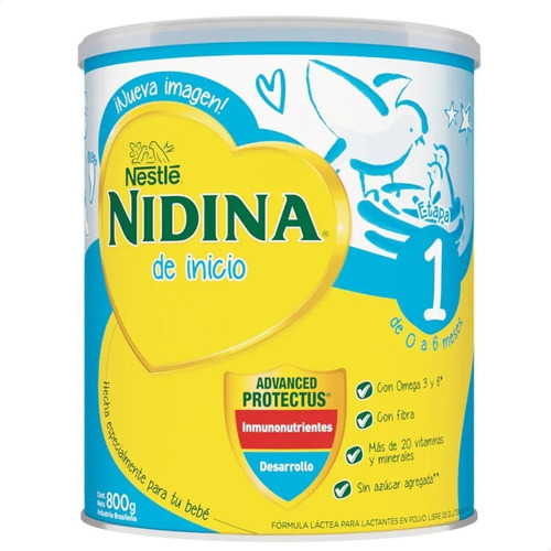 Leche En Polvo Nestle Nidina 1 De 0 A 6 Meses Lata - Pack X4