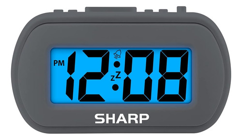 Reloj De Mesa Despertador Digital Sharp Spc483camz Color Gris