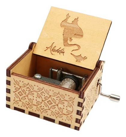 Caja Musical Aladdin - Un Mundo Ideal. Madera