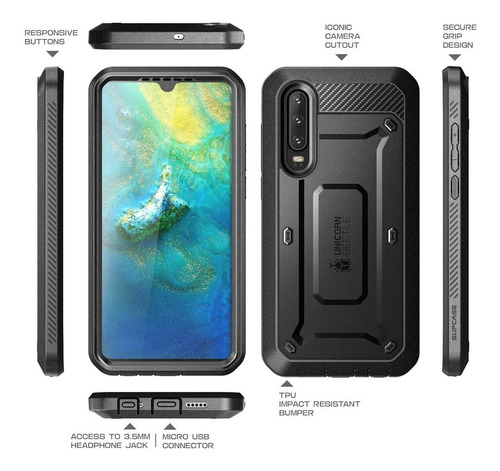 Imagen 5 de 6 de Case Todo Terreno Huawei P30 C/ Parante Armor C/ Clip Correa