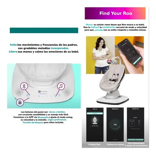 Mecedora Eléctrica Con Melodías Bluetooth 4 Moms Lubabycas