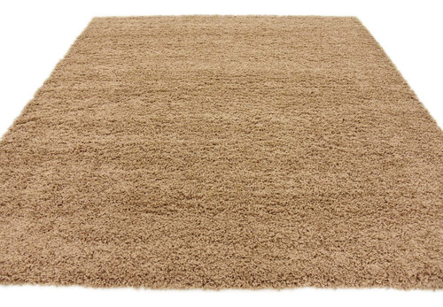 Tapete De Área Cuadrado 2.38 M Marrón Arena Colección Shag