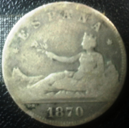 2 Pesetas 1870 Plata Ley .835 - Gobierno Provisional 