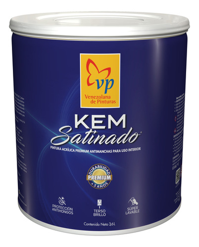 Pintura Satinada Galón Blanco Ostra Kem Satinado Vp