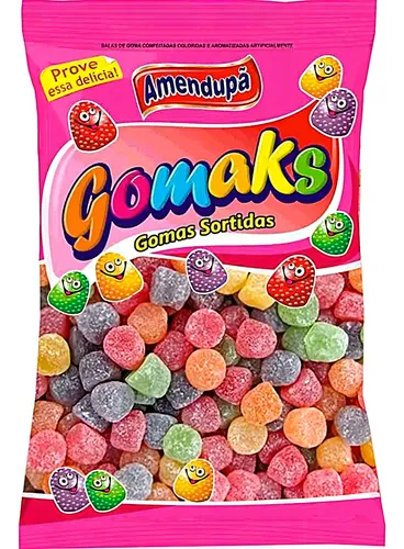 Bala Goma Amendupã Sabor Frutas 1kg Jujuba Gelatina Cores Sortida...