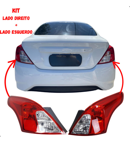 Kit Lanternas Traseiras Versa Sl 2012 2013 2014 2015 2016