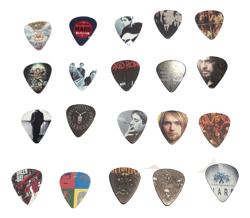 Kit 20 Palhetas Beatles E Guns N´ Roses Guita Violão Baixo