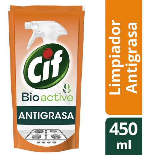 Limpiador Antigrasa Cif Bioactive Doypack X 450 Ml