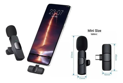 Micrófono Inalámbrico Solapa Lavalier Para Celular Tipo C Co