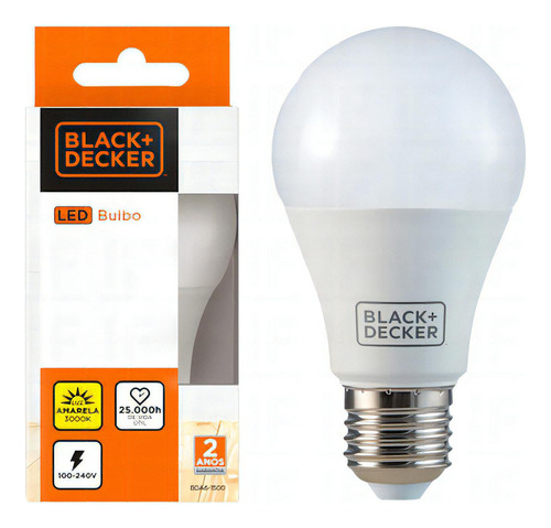 Lâmpada Led 11w Bulbo Soquete E27 Bivolt Black + Decker Cor da luz Branco-frio 110V/220V (Bivolt)