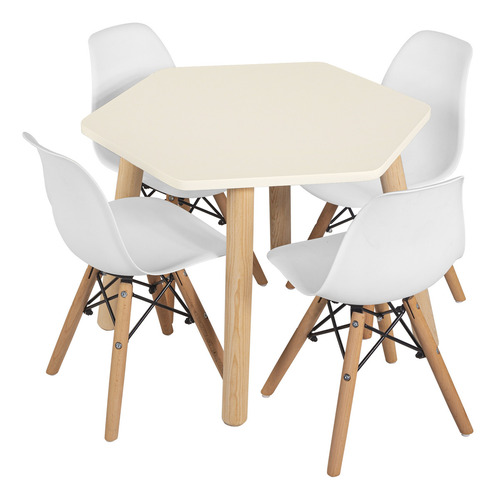 Comedor Moderno Para Niños 7 Acabados Mate Color Ostion Diseño De La Tela De Las Sillas Silla Blanca/mesa Ostion