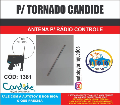 Tornado 1381 Candide - Antena Para Rádio Controle