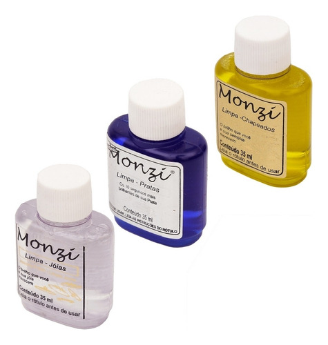 Kit 3 Monzi 35ml Ouro, Prata, Chapeado - Produto + Flanela