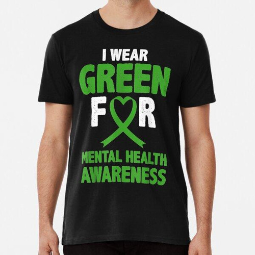 Remera Green Ribbon Awareness I Wear Purple For Mental Healt
