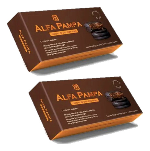 Alfajores Alfa Pampa Chocolate Con Dulce De Leche 2 Cajas X6