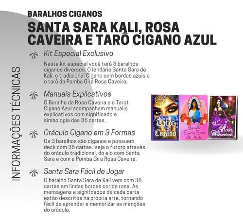 Tarot Rosa Caveira Baralho 36 Cartas + grátis Banho Cigano Nf em