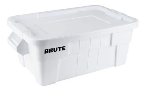 Caja Brute Con Tapa 9s30 Rubbermaid Resistente P/ Almacenar Color Blanco