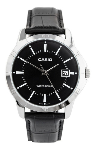 Reloj Casio Mtpv004 L1a Hombre Correa Negra Correa Negro Bisel Negro Fondo Negro MTP-V004L-1A