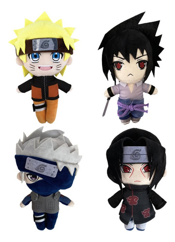 4pcs Peluches Anime Naruto Itachi Uchiha Kakashi