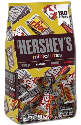 Chocolates Hershey´s Miniaturas 1.58 Kilos 180 Unds