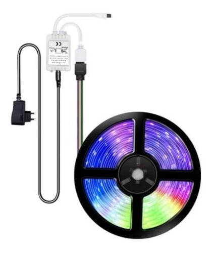 Cinta De Luz Led Rgb 5 Metros + Control 44 Teclas+accesorios