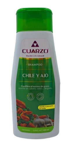 Shampoo Chile Y Ajo Cuarzo 550 Ml Envio Hoy