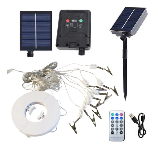 B Led Outdoor Tent Light Beach Sun Shading Solar Clip Umbrel