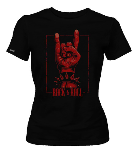 Camiseta Dama Mujer Rock And Roll Símbolo Manos Dbo