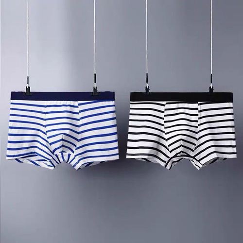 Bóxers Con Diseño De Rayas Para Ropa Interior De Algodón Par