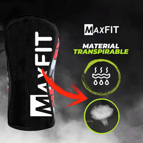Rodilleras Elasticas De Neopreno Crossfit -gym Maxfit Gm425 Color Rojo-NEGRO Talla Mediana
