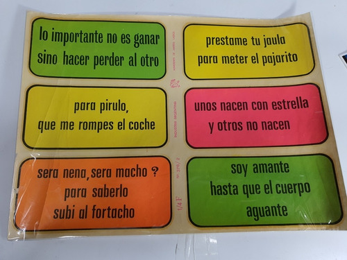 Antiguo Calco Al Agua De 1960 Plancha Con Frases Chistosas | MercadoLibre