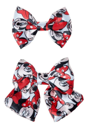 Marco Boni Kit 2 Presilha Kids Laços De Cabelo Minnie Cor Vermelho