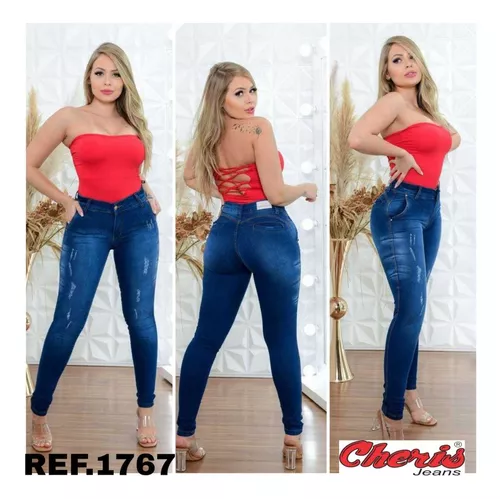 Calça Jeans Feminina Com Lycra Levanta Bumbum Com Strech