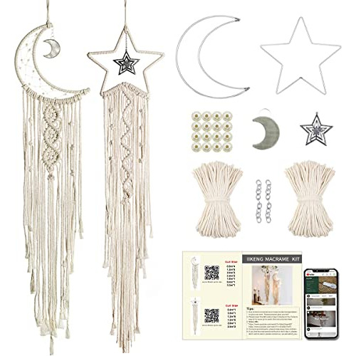 Kit De Macrame De Luna Y Estrella, 2 1, Principiantes Y...