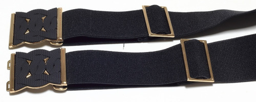 Imagem 5 de 5 de Cinto Feminino Preto Elástico Com Fivela Dourada De Encaixe