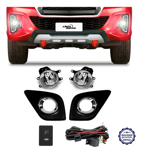 Kit Farol Auxiliar Neblina Hilux 2016 A 2019 Botão Original