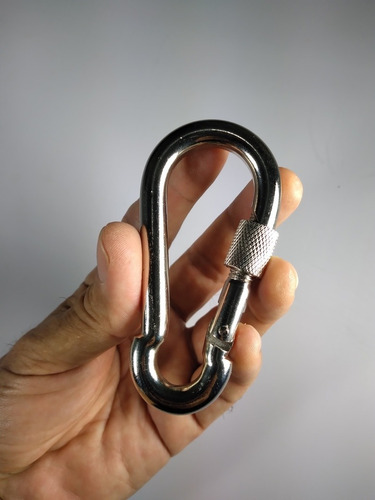 Imagen 2 de 7 de Mosqueton / Cancamo Con Rosca De Seguridad 3/8 300 Kg
