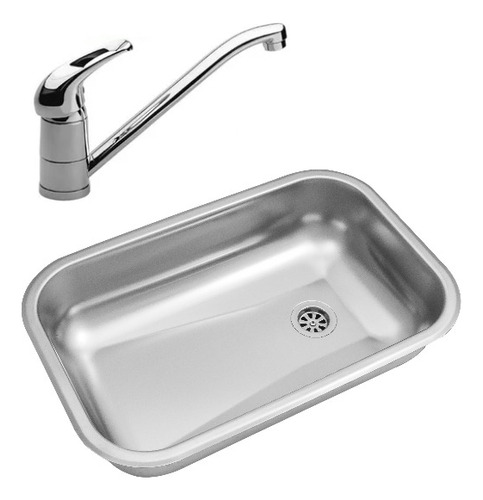 Combo Bacha Cocina Johnson Simple Zz52b + Grifería Hydros