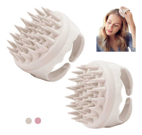 Cepillo Masaje Cuero Cabelludo Silicona Ducha Set 2pzs 