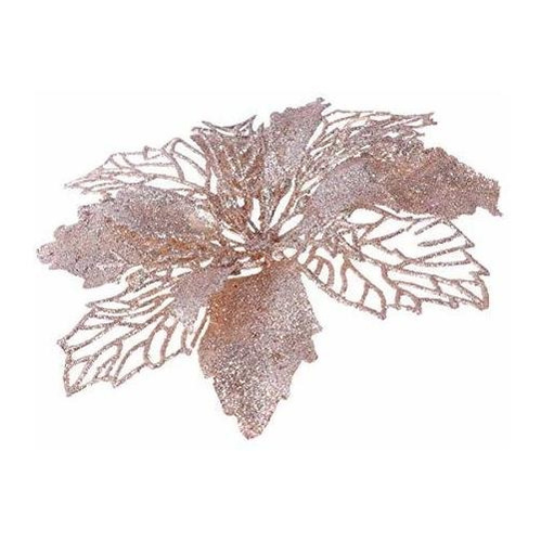 Toyvian 12pcs Glitter Poinsettia Ornaments Decoración Bk4zo