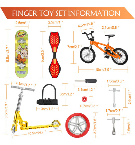 Juego De 18 Juguetes De Dedo Sumind Mini Patinetas Bicicleta Color Del Skate Color De Las Ruedas