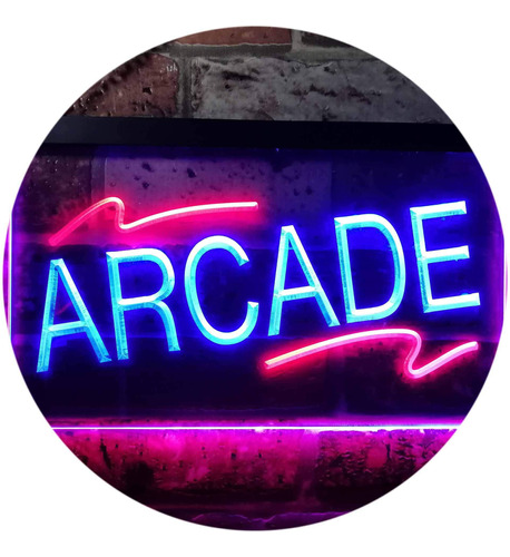 Sala Juego Arcade Man Cave Señal Neon Led Do Color Rojo Azul